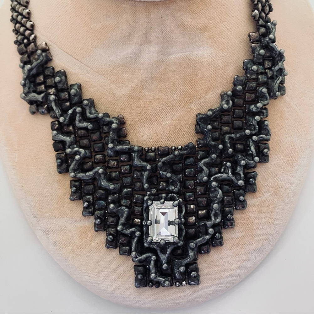Sergio Guiterrez Liquid Metal Statement Necklace